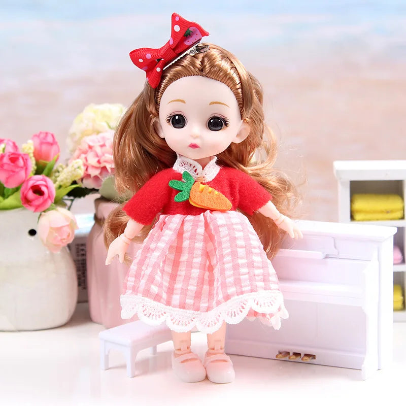 17cm Dolls 1/8 BJD Doll Princess Dress Up Boneca Children's 13 Joints Toys Dolls for Girls Dolls Multi-joint Kids Birthday Gifts