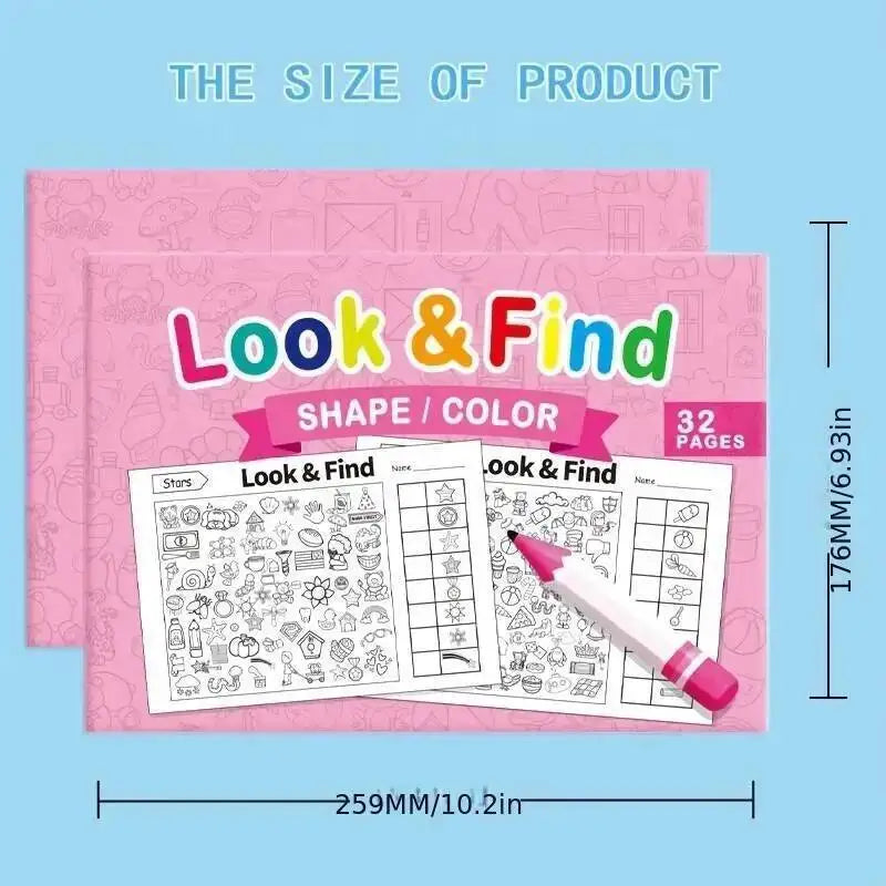 Kids Search for Items Game Fun Coloring Book Enhance Visual Perception Workbook Focus and Attention Handwriting Exercise Book