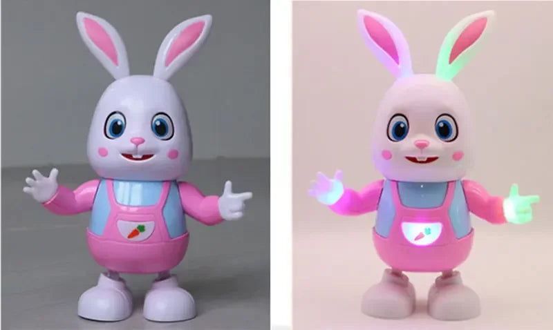 Robot Rabbit Dancing Sing Song Electronic Music Animal Beat Drum With LED Cute Desktop Model Toy Children Birthday Gift