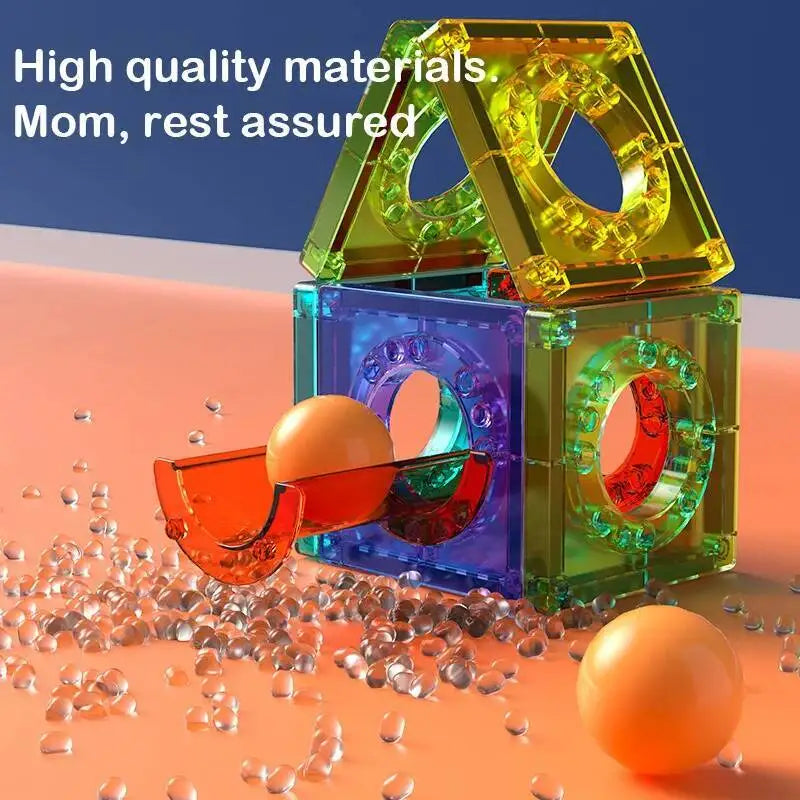 Magnetic Building Blocks Magnet Tiles Marble Run Race Track Blocks Model Construction Set Educational Magnet Toys for Children