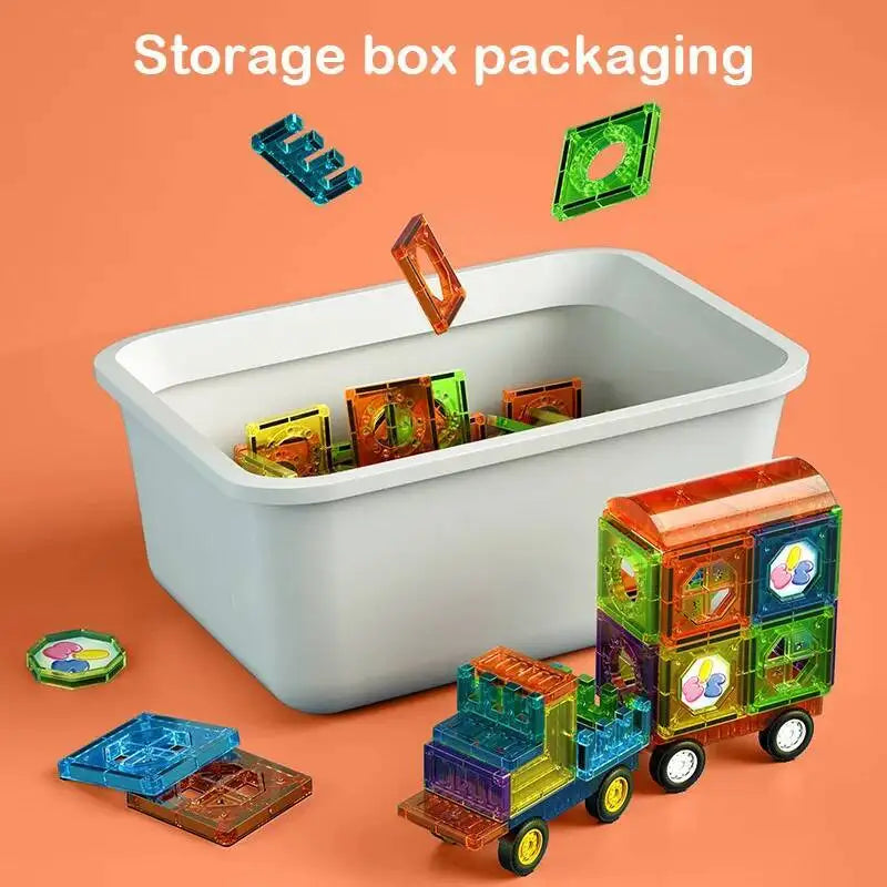 Magnetic Building Blocks Magnet Tiles Marble Run Race Track Blocks Model Construction Set Educational Magnet Toys for Children