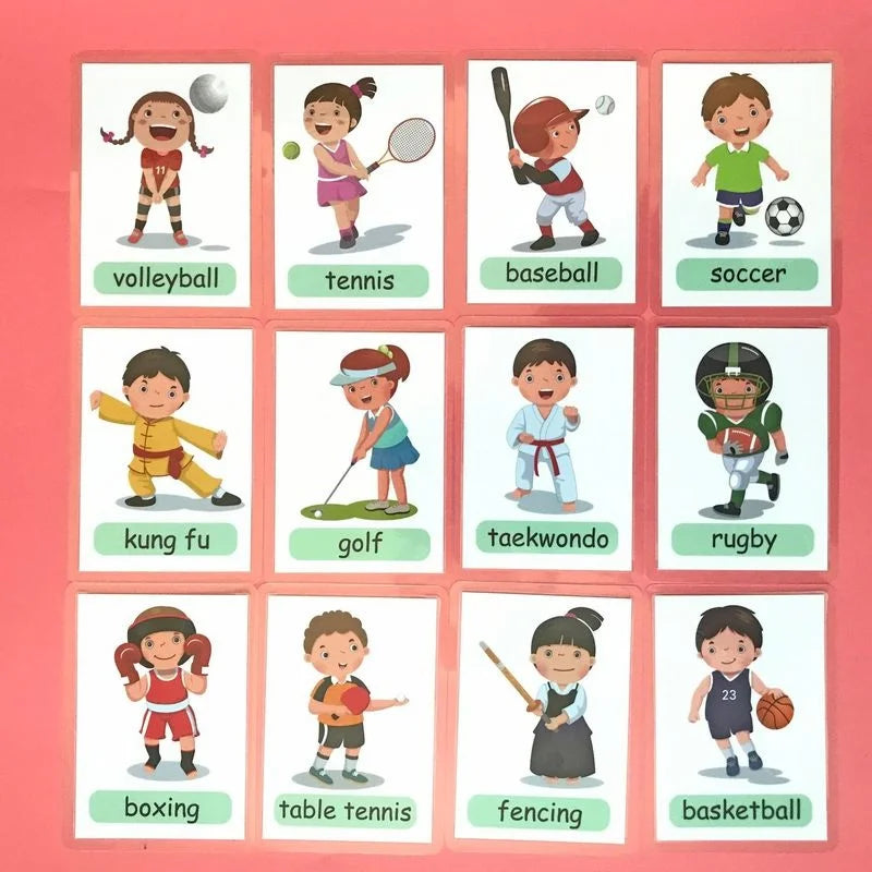 12Pcs 80x110mm Montessori Baby Emotion Learning Card Cartoon English Emotion Flash Cards for Child Funny Memory Exercise Game