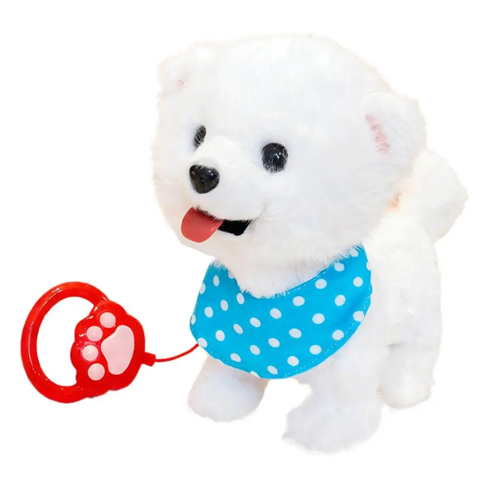 Interactive Plush Pet Toy with Walking Tail Wagging Voice Mimicry Touch Sensitive Remote Control Leash for Kids Gift