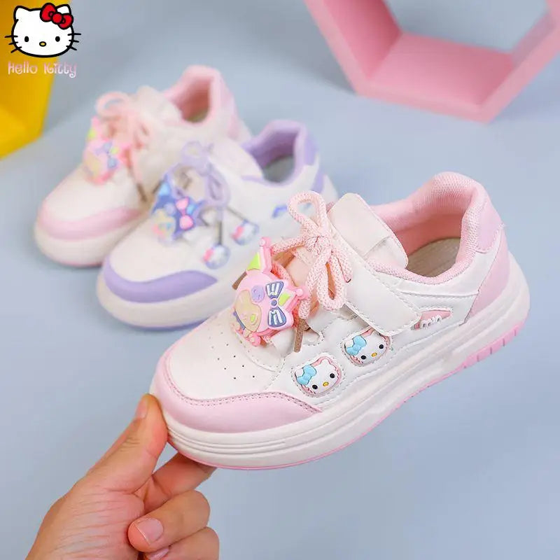 Hello Kitty Sneakers for Girls Anime Cartoon Spring and Autumn New Kawaii Kids Kuromi Soft Sole Shoes Sanrio Forrest Gump Shoes