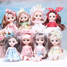 17cm Dolls 1/8 BJD Doll Princess Dress Up Boneca Children's 13 Joints Toys Dolls for Girls Dolls Multi-joint Kids Birthday Gifts