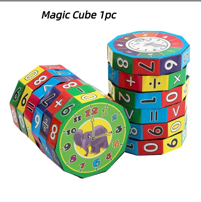 Montessori Magic Cylinder Mathematics Numbers Cube Arithmetic Toy Kids Math Counting Game Puzzle for Children Education Learning