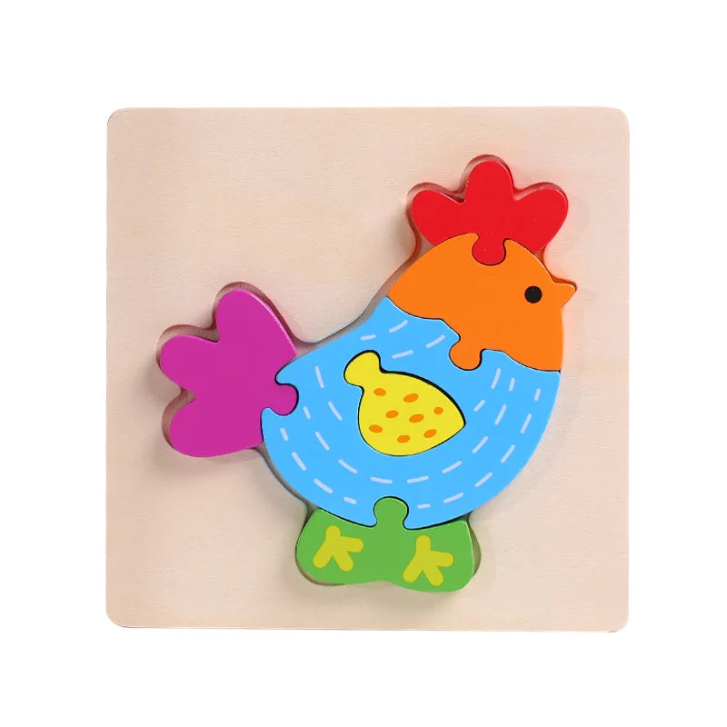 Wooden 3D Puzzle for Kids Montessori Educational Toys Baby Learning Toys Brain Development Puzzle Board Childrens Early Learning