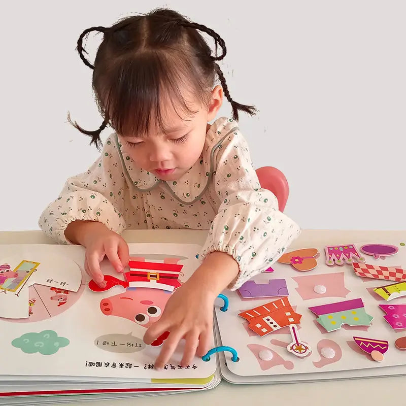 Montessori Busy Book for Kids Toddlers Educational Toys Baby Diy Paste Quiet Book Children Animals Numbers Matching Puzzles Toys