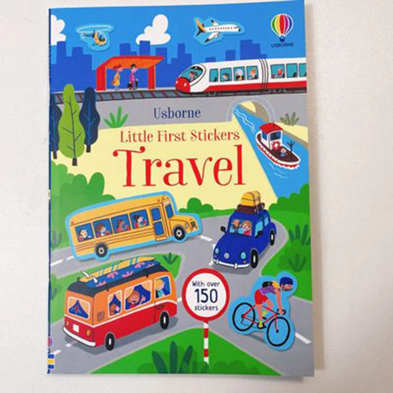 Toddler Reusable Sticker Travel/Animals Books Cartoon DIY Educational Preschool Cognition Learning Toys for Child Age 3-8 Gifts