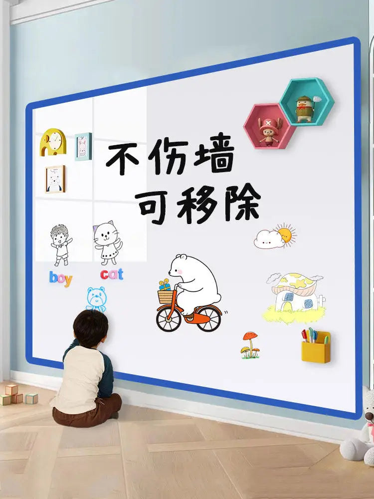 Magnetic Removable Soft Whiteboard Sticker - Erasable Kids Doodle Board for Office Home, No Wall Damage