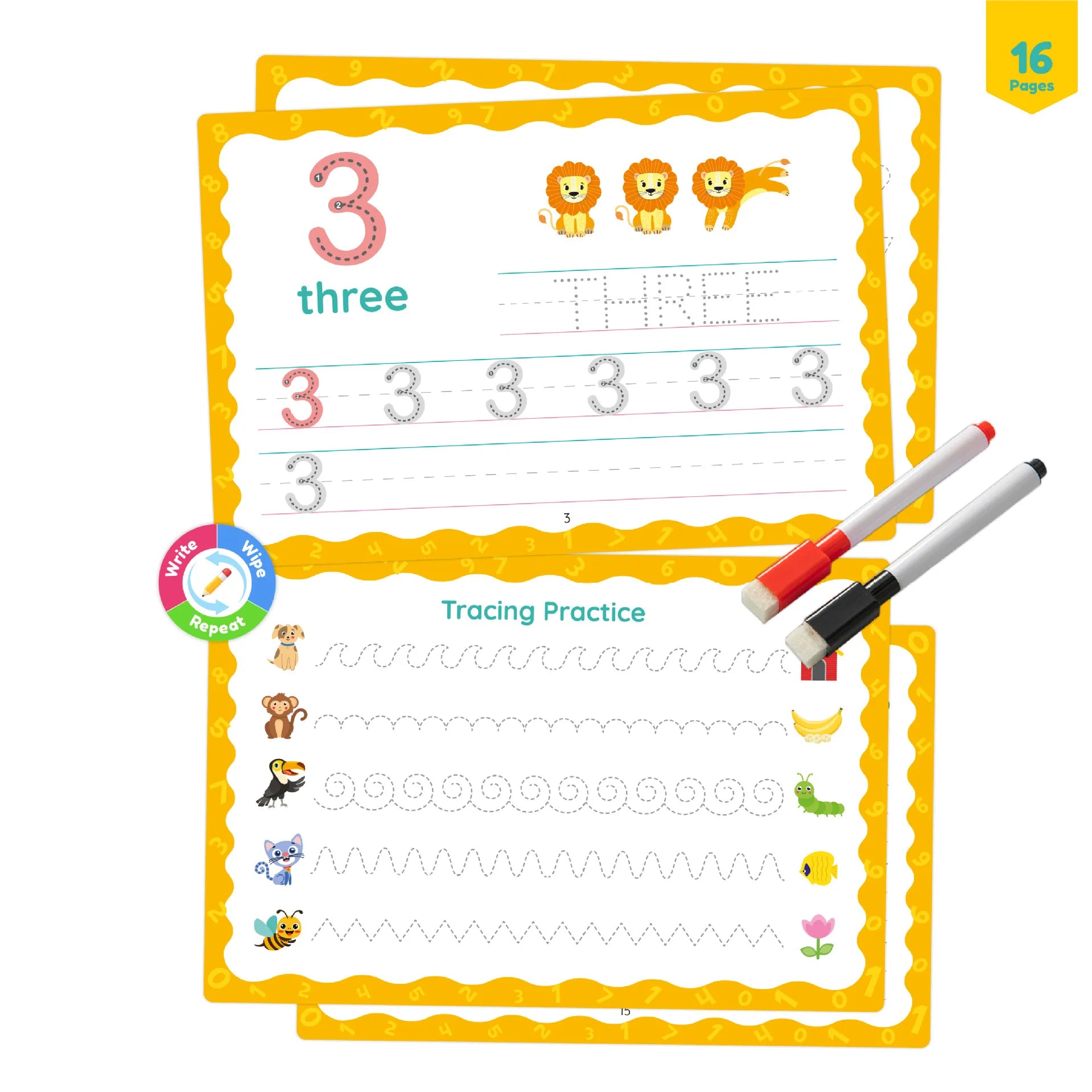 Children's Montessori Early Education Handwriting Exercise Book Reusable Word Writing Practice with Pen Training Card