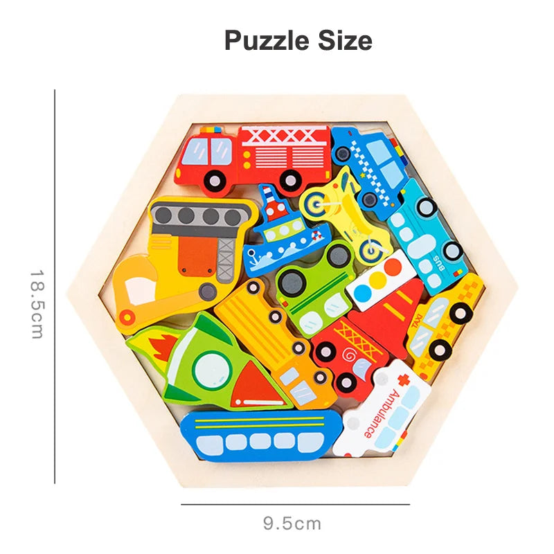 Baby Toy Wooden jigsaw Puzzle Creative 3D Puzzle for Children's Intelligence Development Early Educational toys for Children