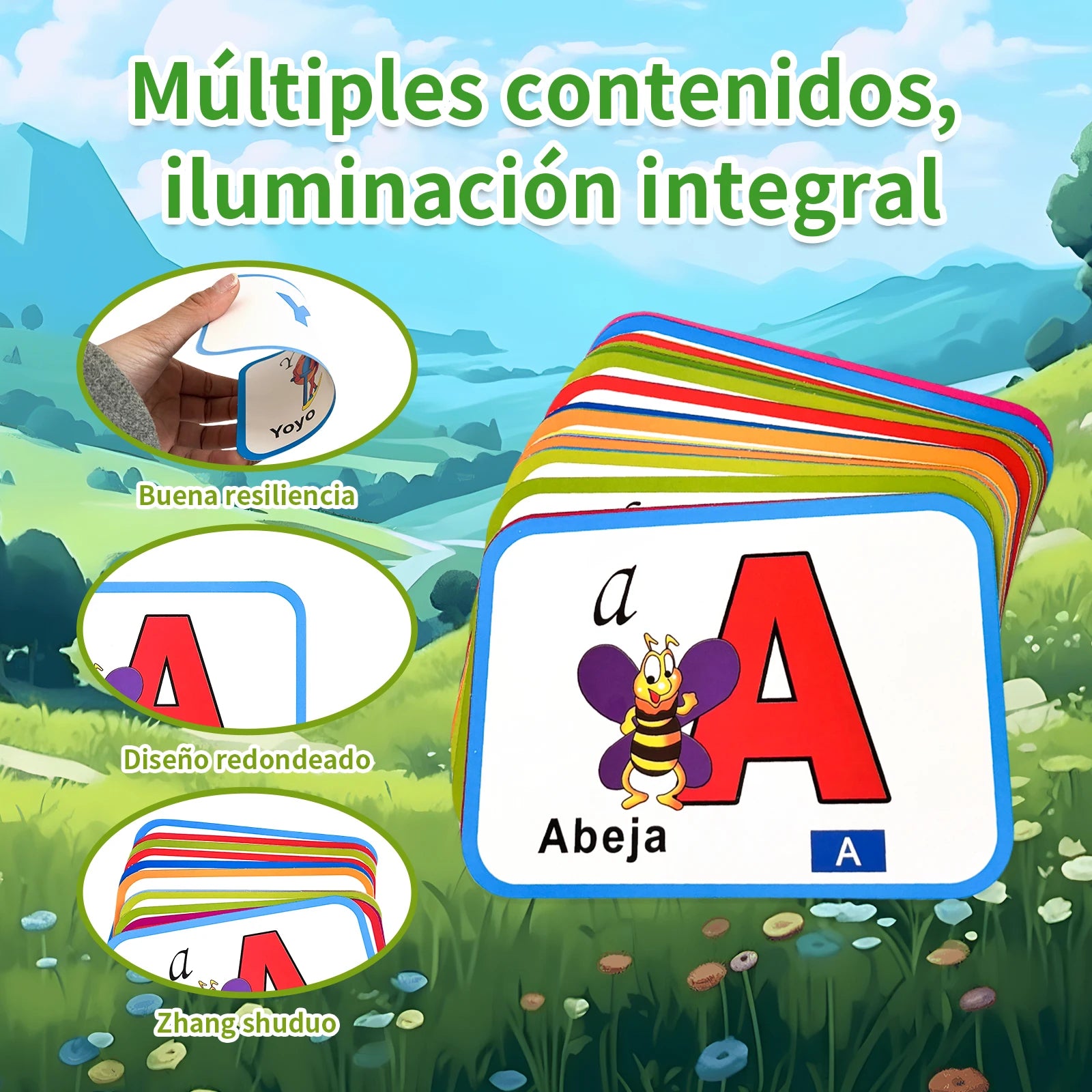 Baby Cognitive Learning Collection: Spanish Number Book + Letter flashcards, Preschool education tools, Gifts for Young children