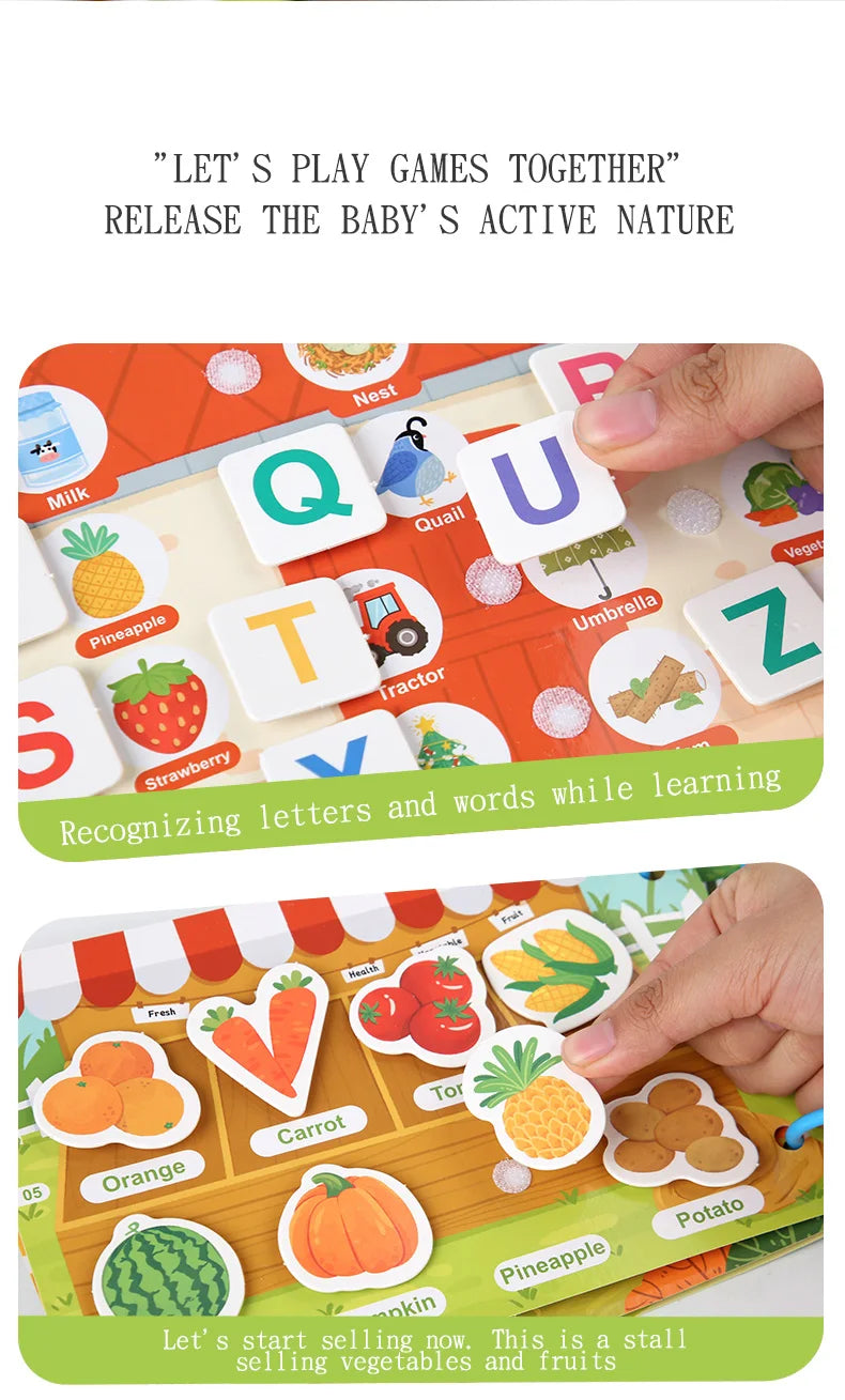 New Montessori Scene Stickers for Children DIY Hand-on Puzzle Reusable Books Cartoon Learning Cognition Toys for Kids Gift