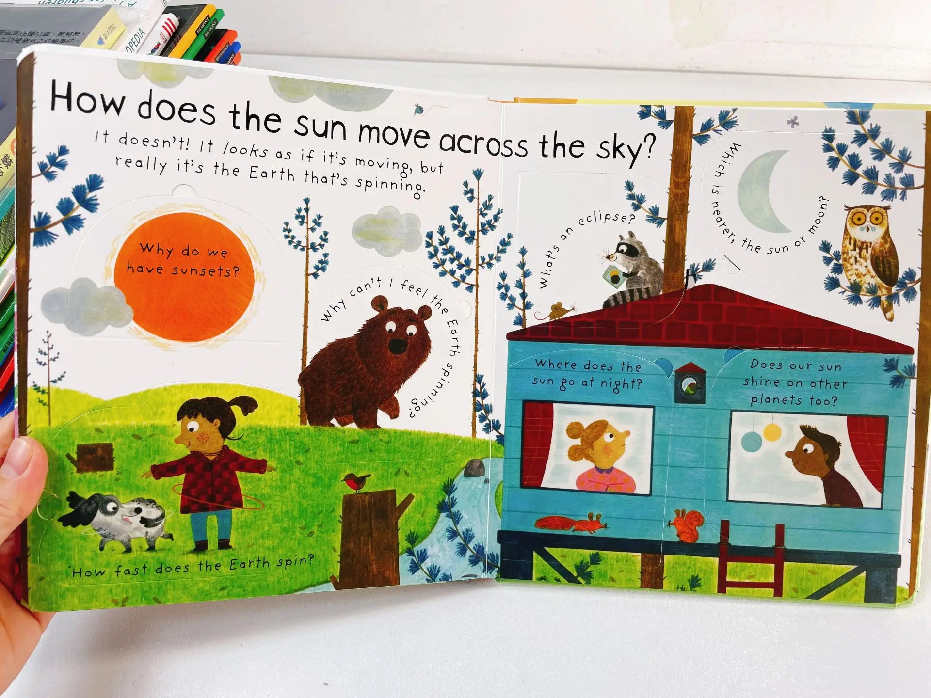First Questions and Answers Why Does the Sun Shine? Usborne Lift the flap Children's Activity English Board Book