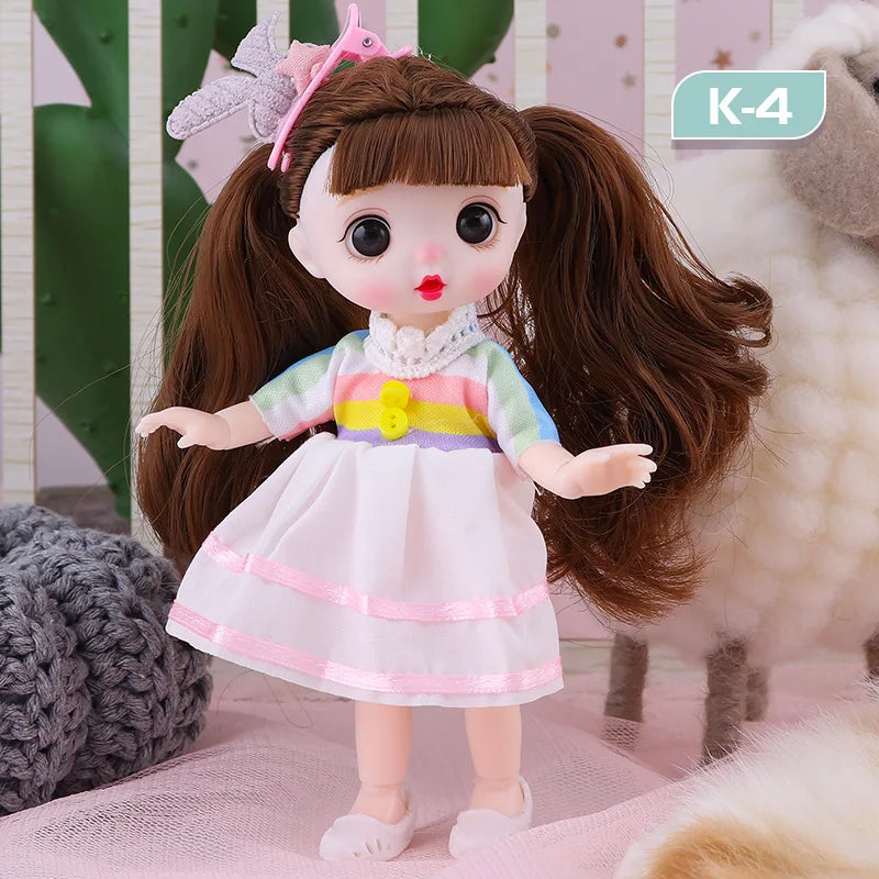 13 Movable Joints Cute Face Realistic Big 17cm BJD Doll Eyeball And Fashion Clothes Suit With Shoes Lolita Princess Doll Toy