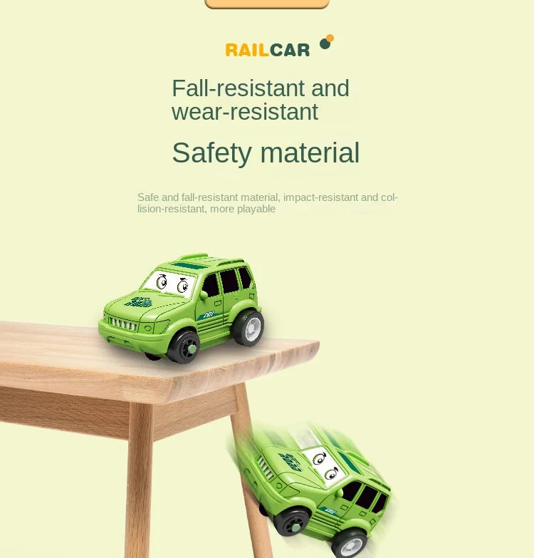 Children Puzzle Electric Railroad Speeder DIY Assembly Electric Car Automatic Rail City Scene Construction Education Toy Gift