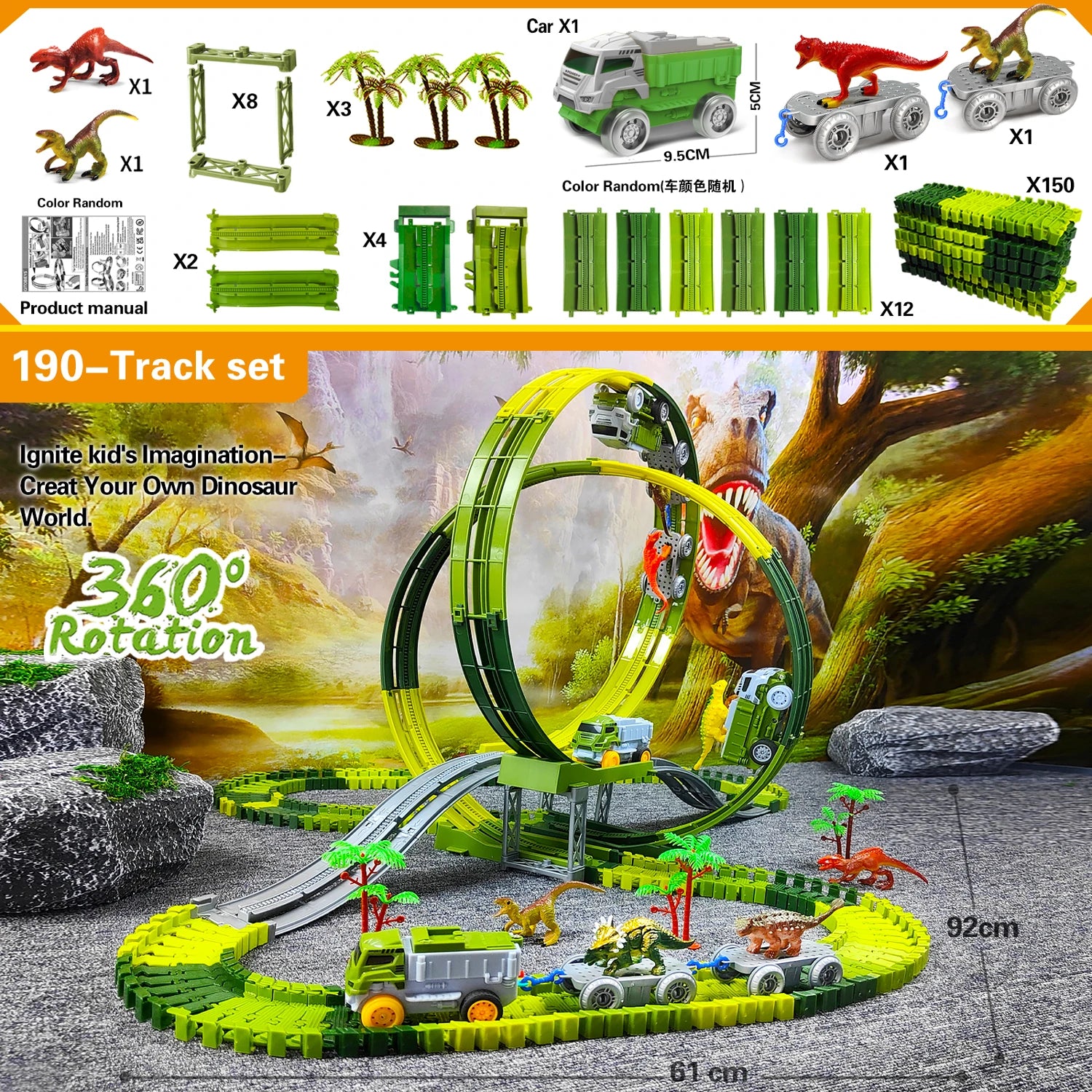 Space Track Toys Magic Climbing electric Engineering Race Car Toy  Bendable Flexible Race track Cars Train Toy For Kid Gift