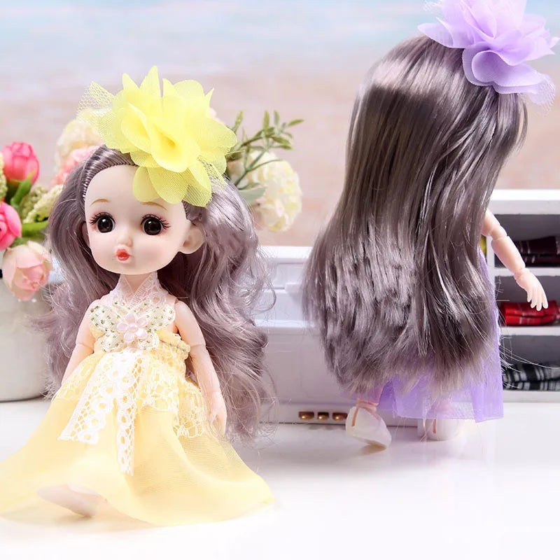 17cm Dolls 1/8 BJD Doll Princess Dress Up Boneca Children's 13 Joints Toys Dolls for Girls Dolls Multi-joint Kids Birthday Gifts