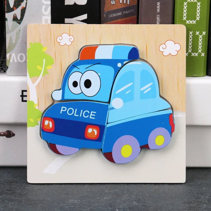 Baby High Quality 3D Wooden Puzzles Educational Cartoon Animals Early Learning Intelligence Puzzle Game Toys for Children