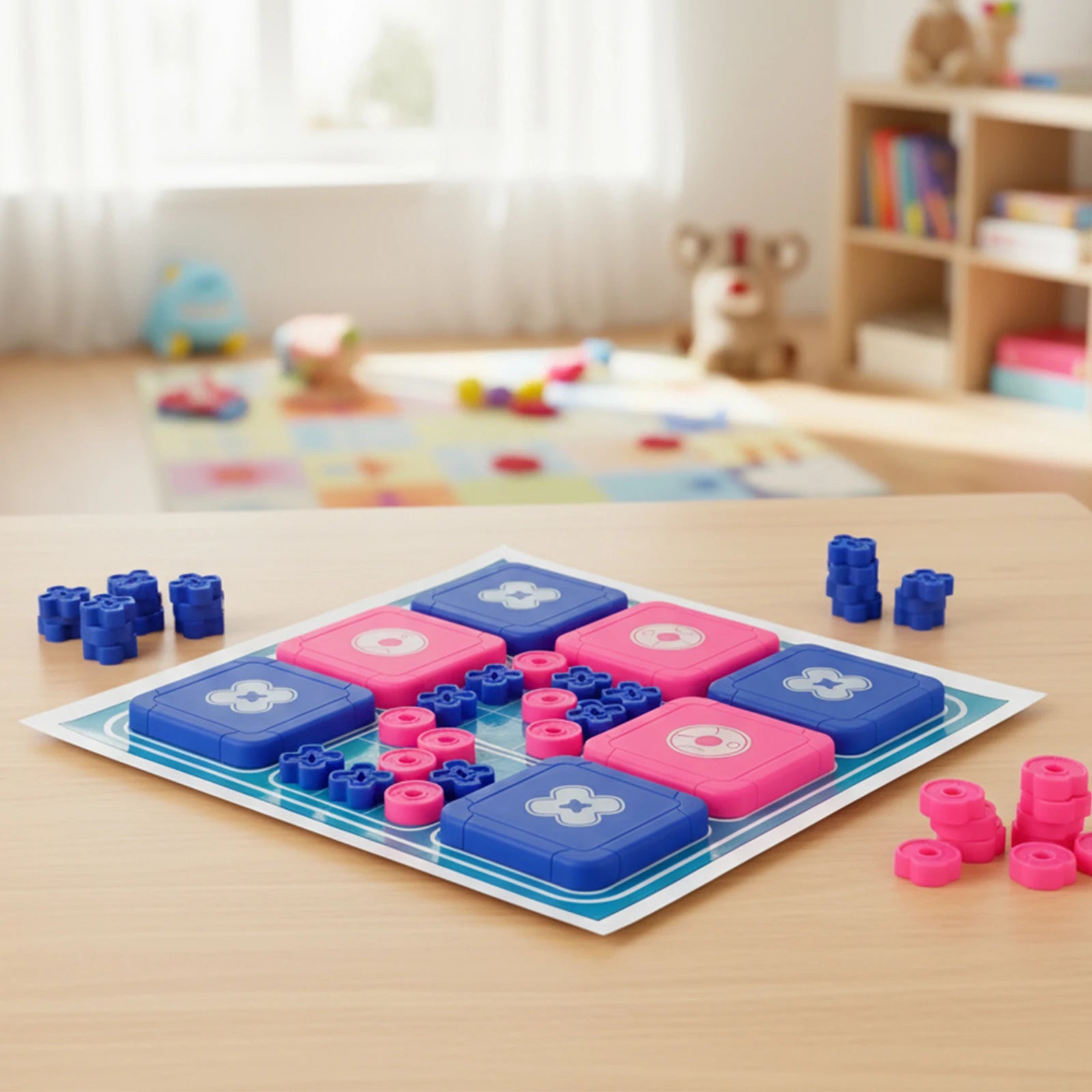 3-in-1 Tic Tac Toe Bolt Game Handheld Puzzle Set Travel-Friendly Great for Christmas Party Games Family Fun Game Night