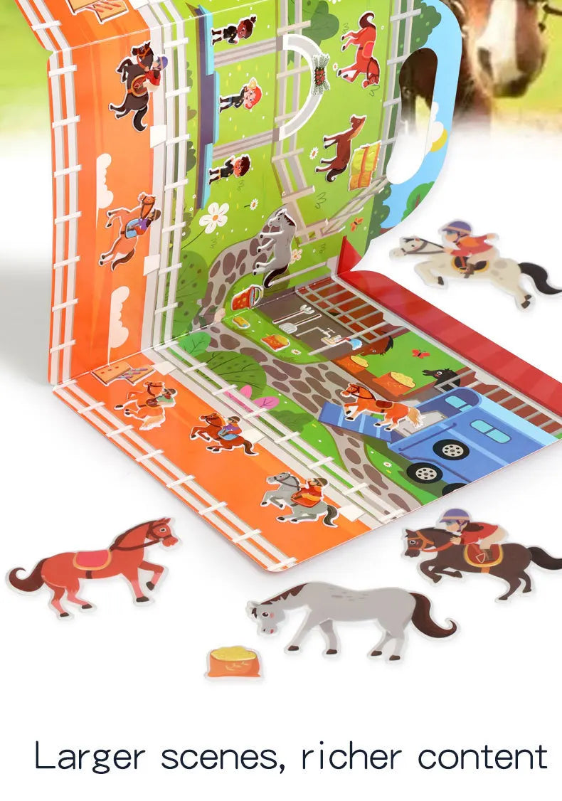 Kids' Reusable DIY Sticker Books Multi-Theme Bubble Sticker Jelly Stickers Portable Montessori Sticker Toy Gifts for Children