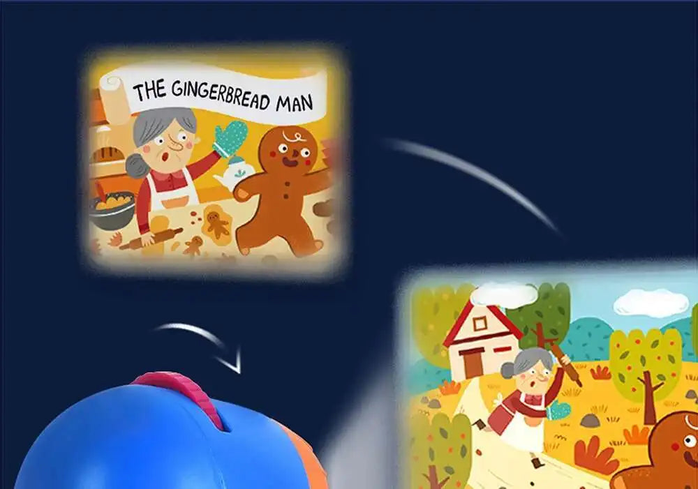 Children's Storybook Torch Projector Kaleidoscope Sky Handrail Galaxy Night Light Up Cartoon Baby Toy For Kids Educational Toys