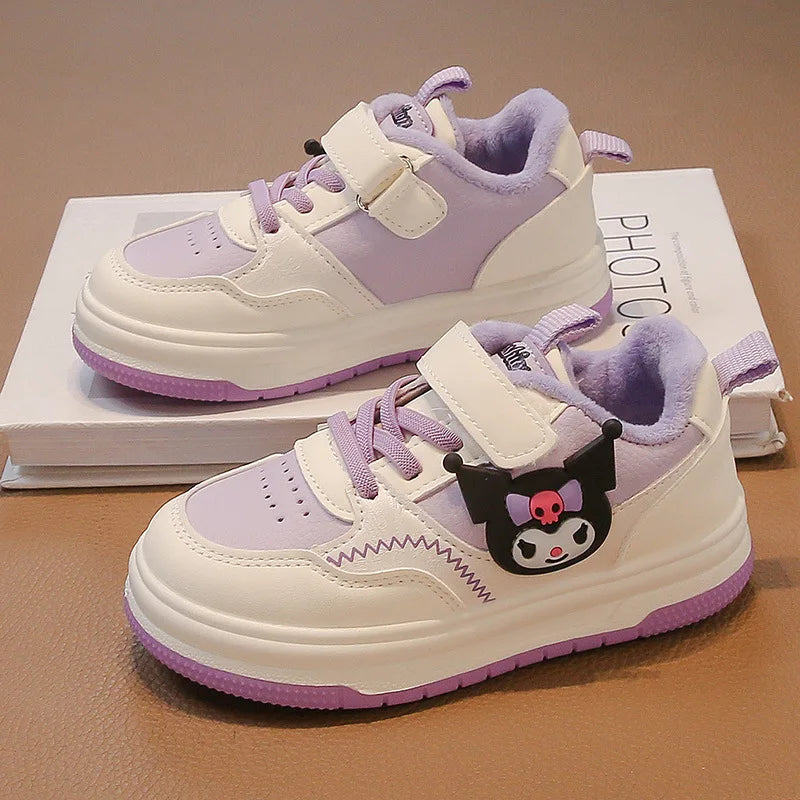 spring and autumn new non-slip children casual shoes fashion Girls Sanrio hello kitty velcro kuromi board shoes
