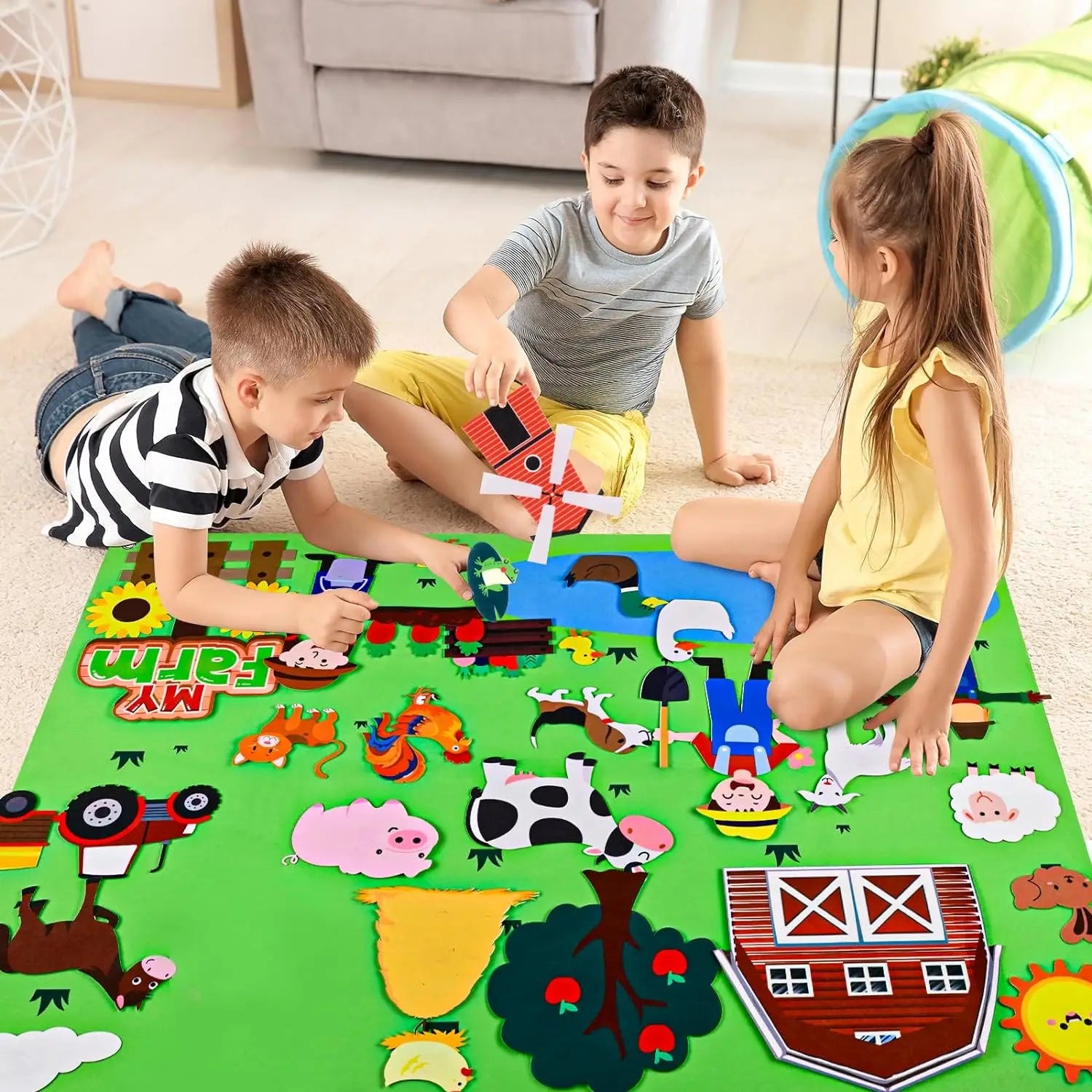  Ocean Felt Story Board Toys Farm Animals Early Learning Storytelling Flannel Board Classroom Educational Interactive Play Kit
