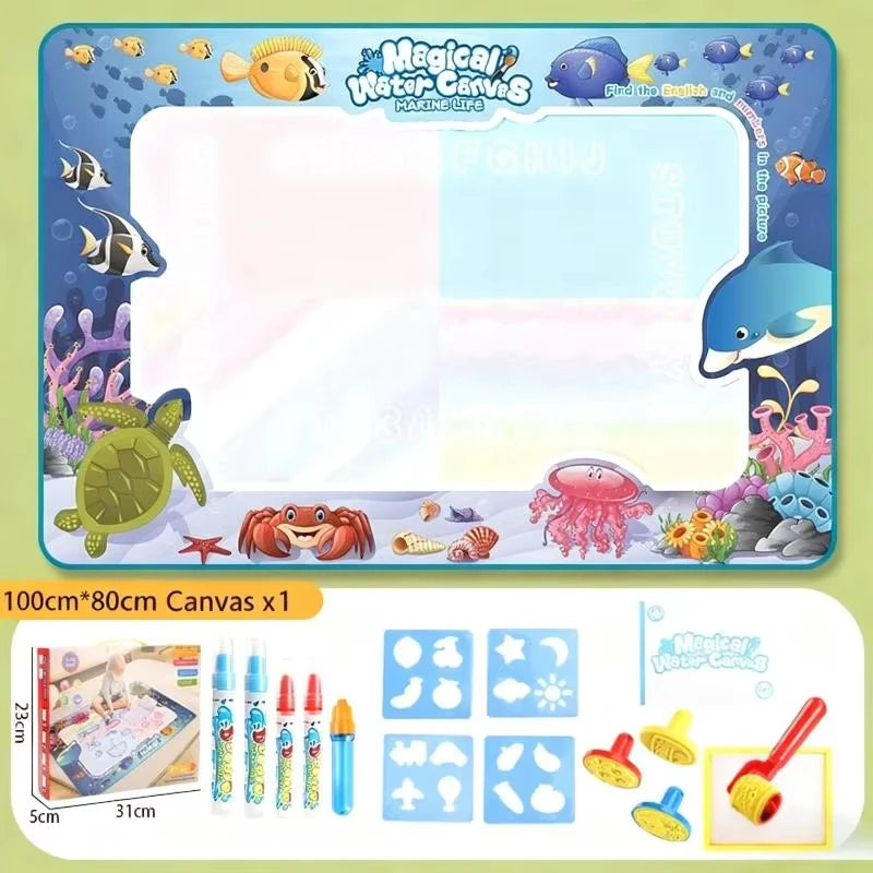 Oversized Magical Water Canvas pens Montessori Toys Learning Blanket Writing Children Drawing Repeated Graffiti Painting kid toy