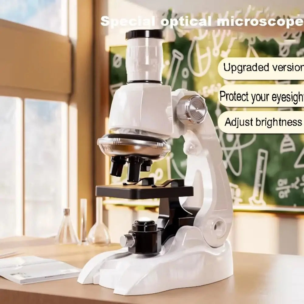 200x 600x 1200x Children Microscope Kit HD Adjustable Pocket Microscope Observing Bacteria Biological Science
