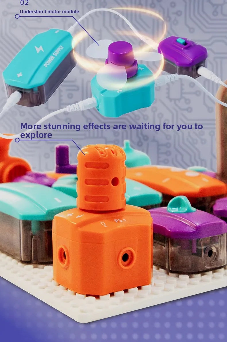 Circuit Experiment Building Blocks Toy Assembly Science Experiment Set Physics Enlightenment Wholesale DIY Science Education Ass