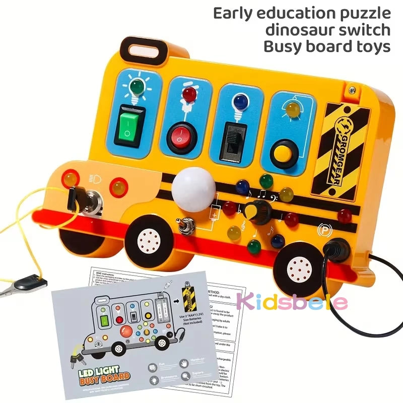 Educational Busy Board Toy for Toddlers,  Montessori Sensory Play Board for Fine Motor Skills and Brain Development