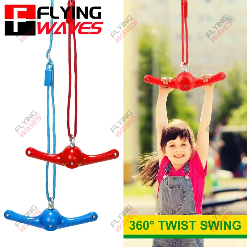 Kids Twister Swing 360° Spin Handle Swing Adjustable Playground Backyard Ninja Slackline Training Accessories Swing Attachment