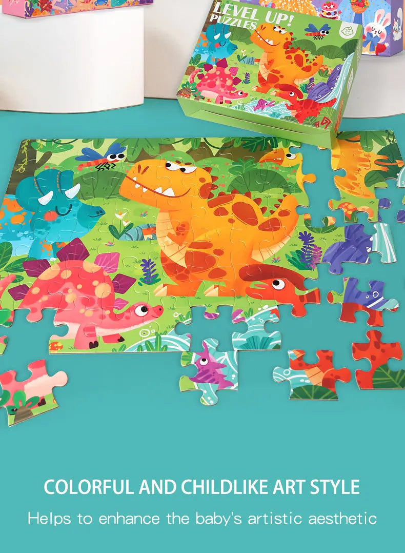 60-piece paper Custom Montessori Kids cartoon puzzle puzzle creative toy puzzle set for kids boys and girls