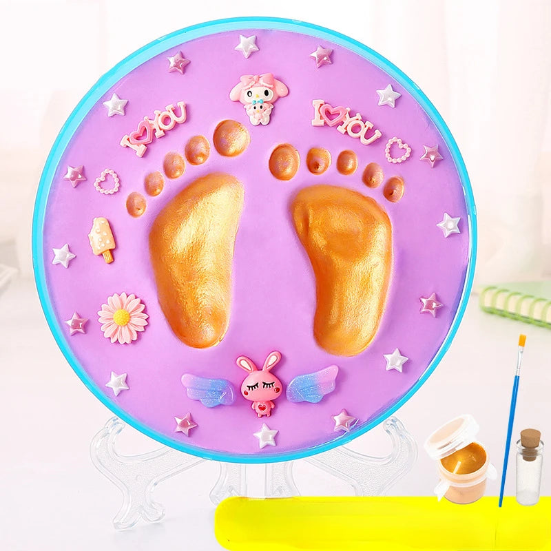 Baby Children's Hand and Foot Printing Mud Creative Diy Baby 100 Day Full Moon Gift First Year Souvenir