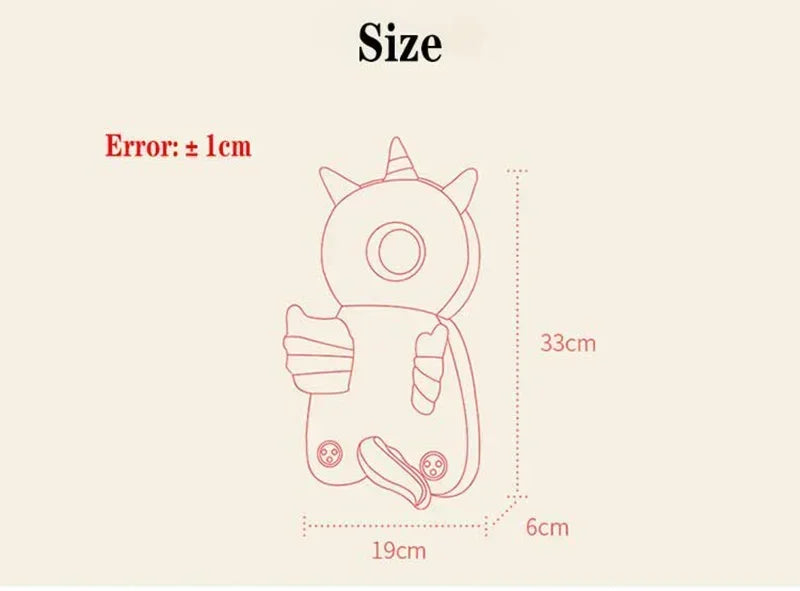 Newborn Headrest Security Pillows Backpack Toddler Baby Head Fall Protection Pad Cushion Cartoon Soft Security Pillows Backpack
