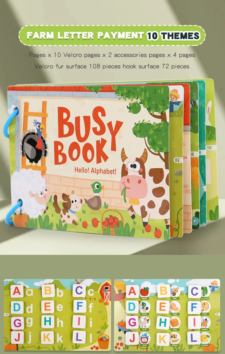 New Montessori Scene Stickers for Children DIY Hand-on Puzzle Reusable Books Cartoon Learning Cognition Toys for Kids Gift