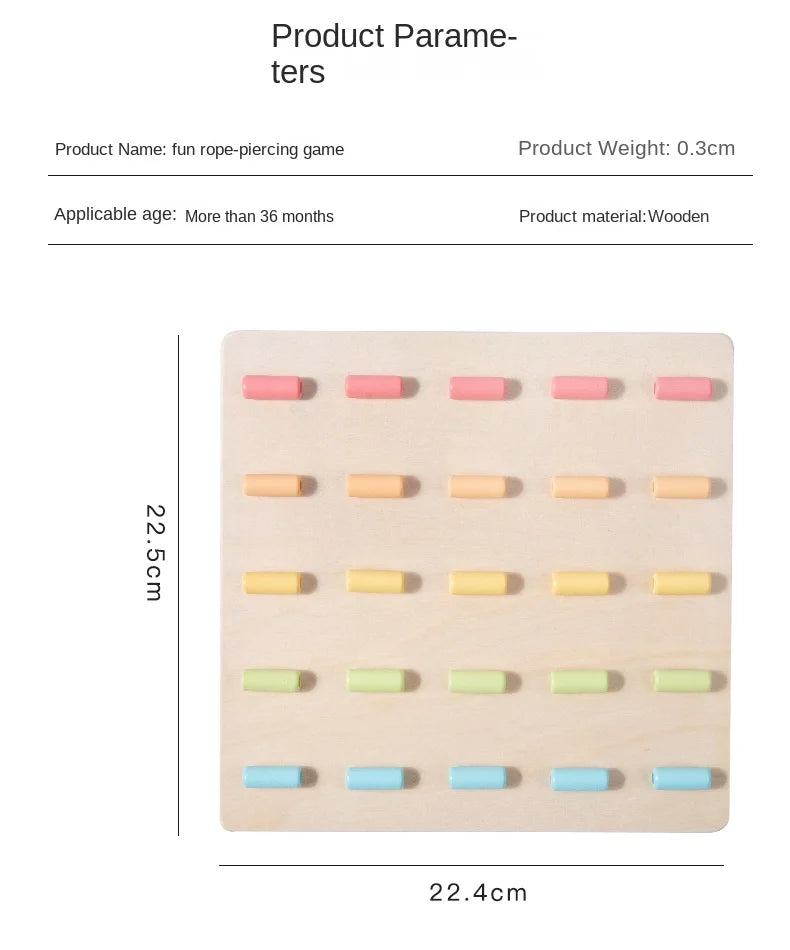 Fun and educational rope toy, hand-eye coordination training, baby early education enlightenment game 3+