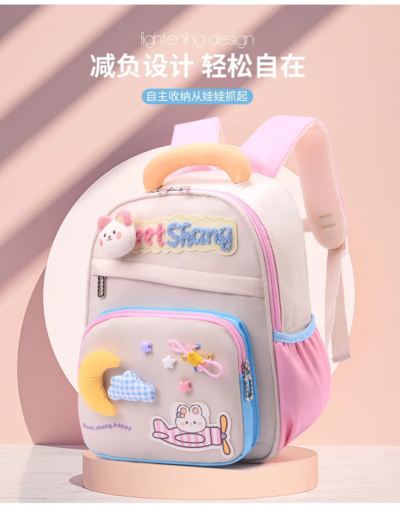 Cute School Bag for Girls Adorable Cartoon Bear Backpack Toddler Kids Backpack Lightweight Kindergarten Boys Children's Bag Gift