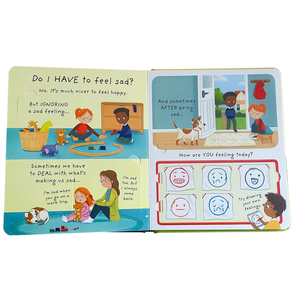 Usborne Lift The Flap Very First Questions & Answers Why Do I （Sometimes）Feel Sad ?  English Books for Kids 3D Flap Board Book