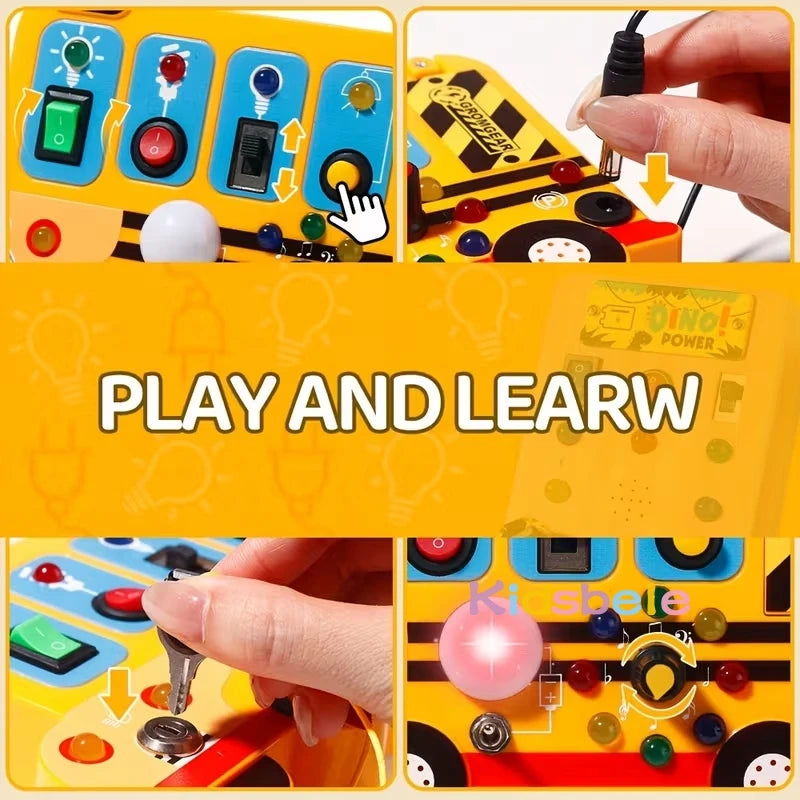 Educational Busy Board Toy for Toddlers,  Montessori Sensory Play Board for Fine Motor Skills and Brain Development