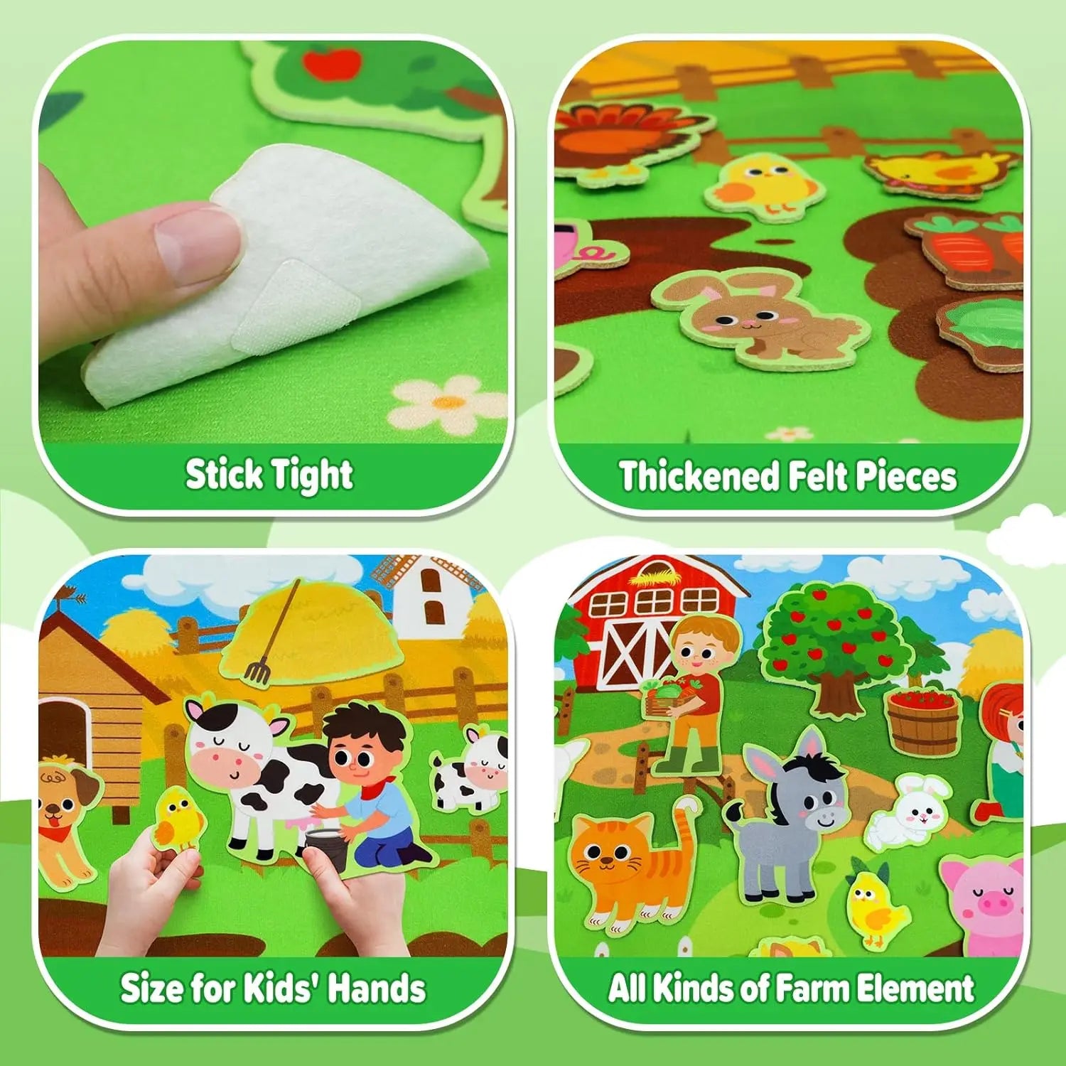  Ocean Felt Story Board Toys Farm Animals Early Learning Storytelling Flannel Board Classroom Educational Interactive Play Kit
