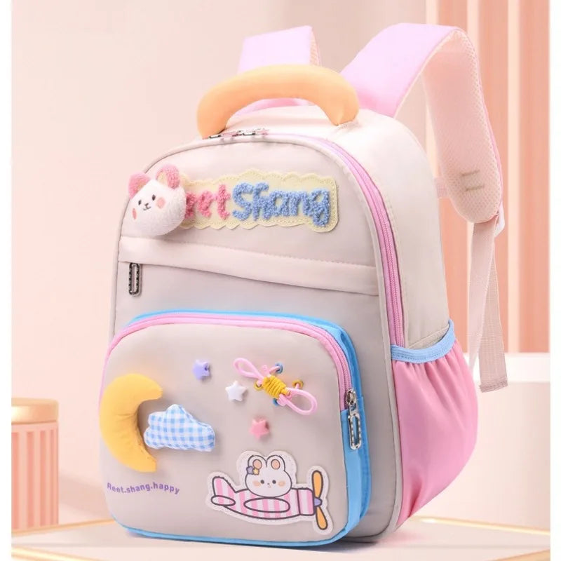 Cute School Bag for Girls Adorable Cartoon Bear Backpack Toddler Kids Backpack Lightweight Kindergarten Boys Children's Bag Gift