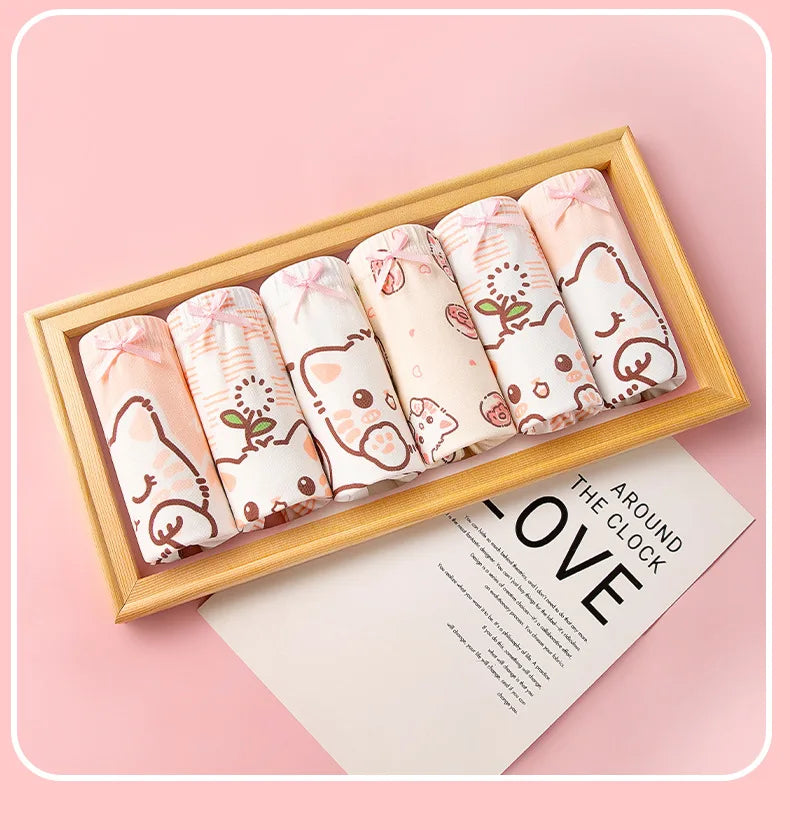 4pcs Cotton Girls Soft Panties Baby Lovely Character Pattern Cartoon Panty Students Boxer Briefs Kids Underwears Children Boxers