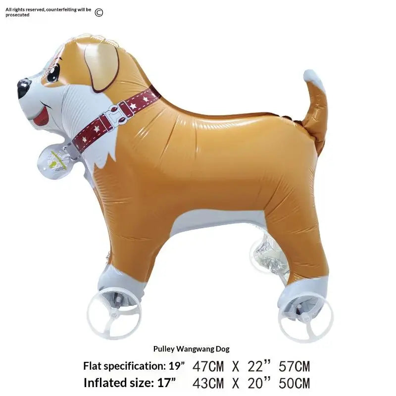 4D Cartoon Foil Balloons Elephant Stand Walking Balloon With Wheel For Kids Birthday Party Decoration Baby Shower