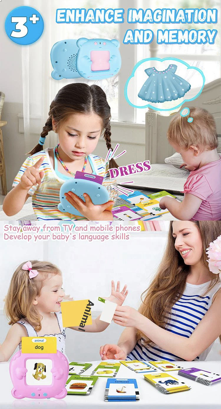 Learning English Flash Cards Machine Electronic Audio Book Toy Montessori Educational Toy for Children Christmas Gift 2026 New