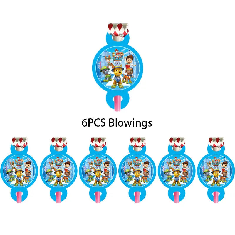 Paw Patrol Birthday Decorations Paw Patrol Tableware Plates Cups Balloons Banner Backdrop Cake Toppers Gift Bags Party Supplies