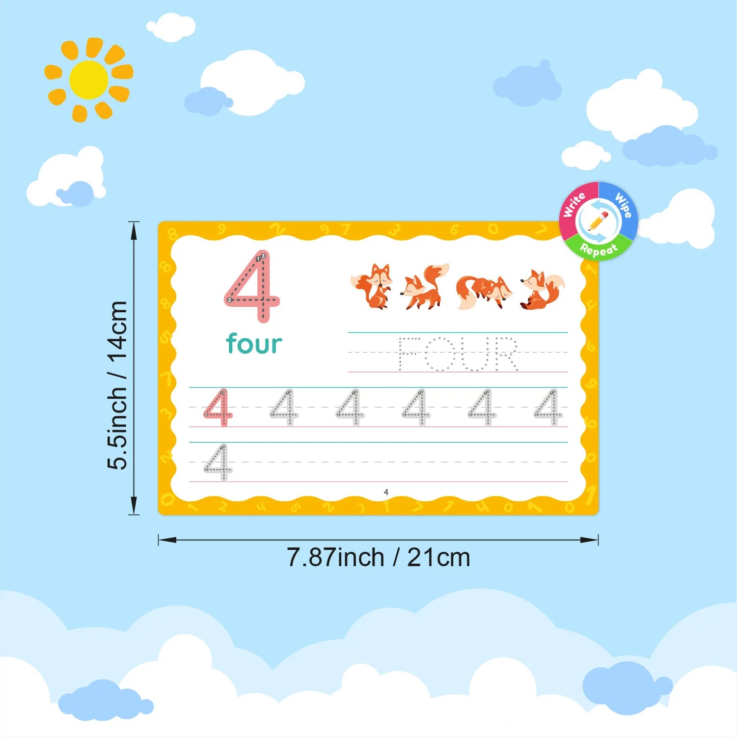 Children's Montessori Early Education Handwriting Exercise Book Reusable Word Writing Practice with Pen Training Card
