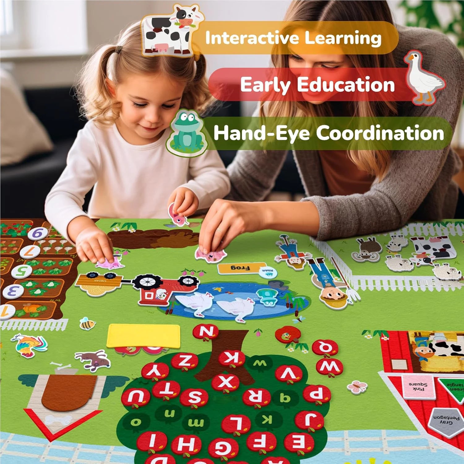  Ocean Felt Story Board Toys Farm Animals Early Learning Storytelling Flannel Board Classroom Educational Interactive Play Kit